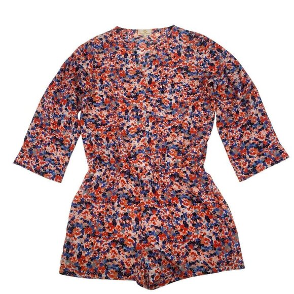 Collective Concepts Floral Romper Size Large Feminine Ditsy Flowers - Picture 1 of 11